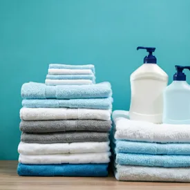 Towels Blue Background